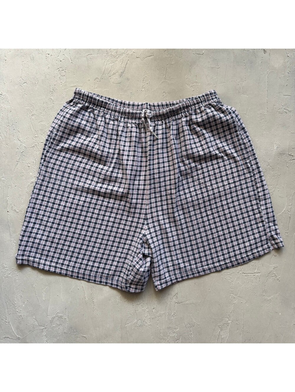 Vintage 90s Hanes Boxer Plaid Lounge Shorts Size Womens M Cotton Drawstring